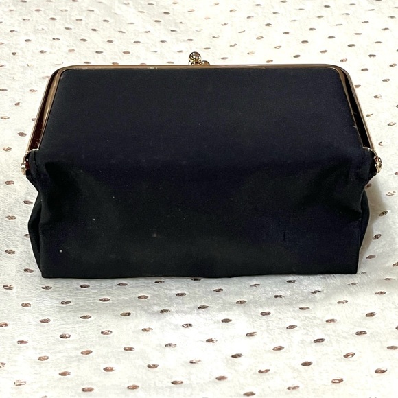 Vintage Elizabeth Arden Co. Black and Red Fold Clutch with Mirror - Picture 4 of 9